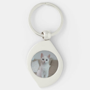 White cat   Zazzle_Growshop. Key Ring