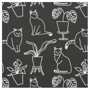 White cats on black fabric
