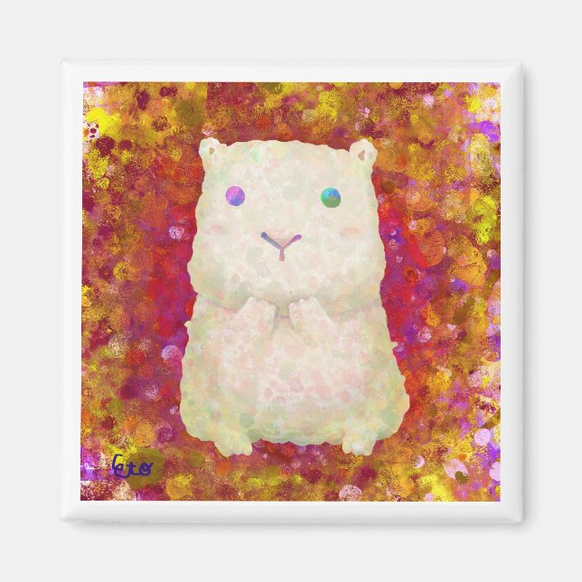 white cavy (Red) Magnet (Front)