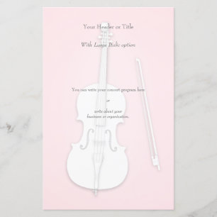 White Cello Custom Colour Concert Program Insert