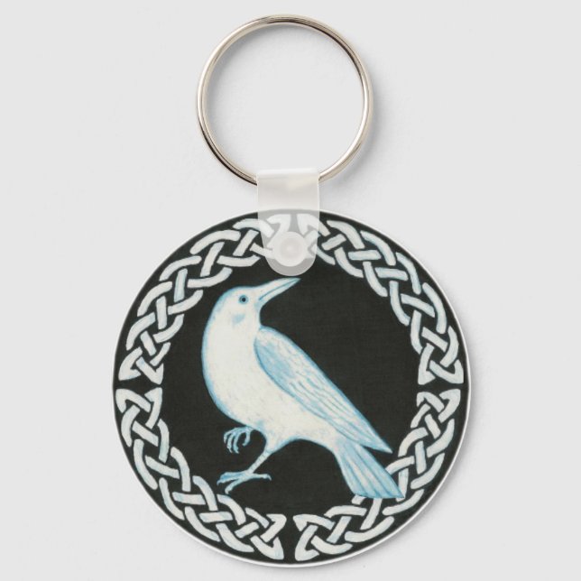 white celtic crow key ring (Front)