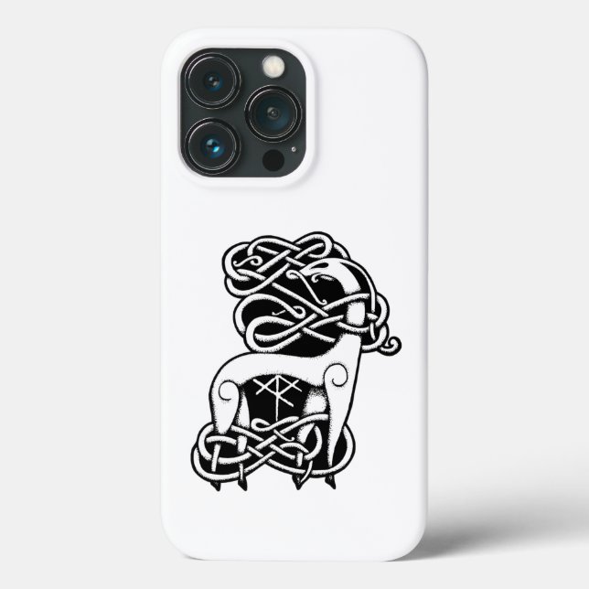 White Celtic/Nordic deer   Case-Mate iPhone Case (Back)