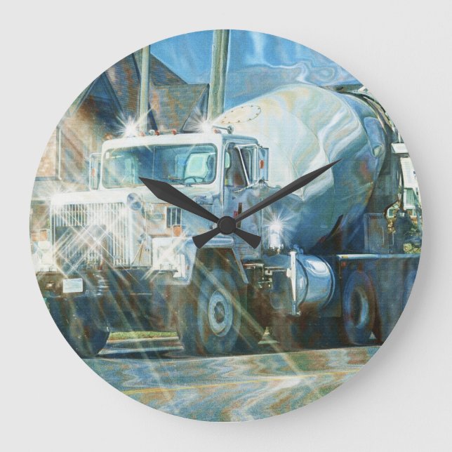 White Cement Truck Wall Clock (Front)