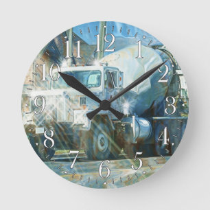 White Cement Truck Wall Clock