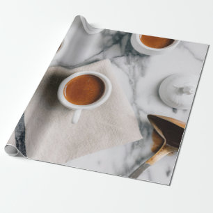 WHITE CERAMIC TEACUP FILLED WITH RED LIQUID WRAPPING PAPER