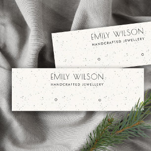 WHITE CERAMIC TEXTURE STUD EARRING DISPLAY LOGO MINI BUSINESS CARD