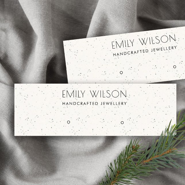 WHITE CERAMIC TEXTURE STUD EARRING DISPLAY LOGO MINI BUSINESS CARD (Creator Uploaded)