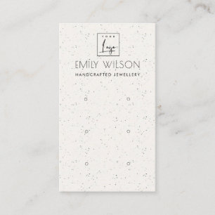 WHITE CERAMIC TEXTURE THREE EARRING DISPLAY LOGO BUSINESS CARD
