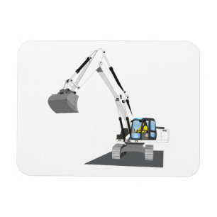 white chain excavator magnet