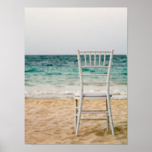 White Chair On The Beach Poster