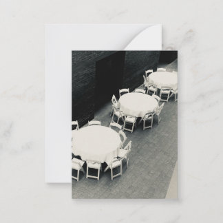 White Chairs and Tables Photo Card