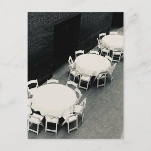 White Chairs and Tables Photography Postcard