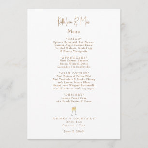 White Champagne Toast II Engagement Party  Menu