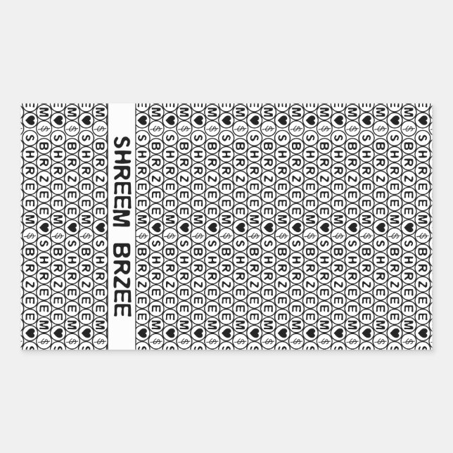 White Chant Shreem Brzee money mantra Rectangular Sticker (Front)