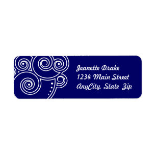 White Charming Swirls Return Address Labels