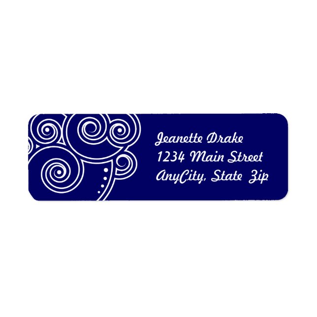 White Charming Swirls Return Address Labels (Front)