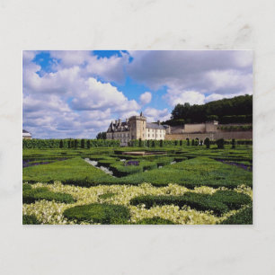 white Chateau de Villandry, Loire Region, France f Postcard