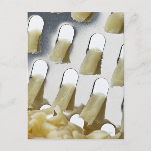 white cheese, cheddar, stainless cheese grater postcard (Front)