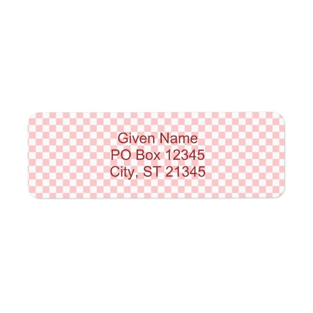 White Chequerboard Label Return Address Label (Front)