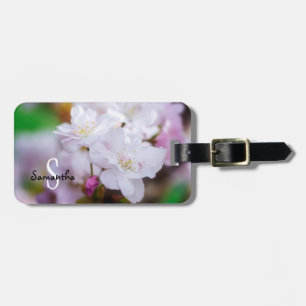 White Cherry Blossom Luggage tag