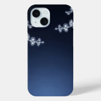 White Cherry Blossom Navy Background
