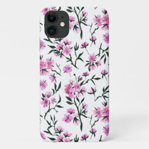 White cherry blossom on white iPhone 11 case