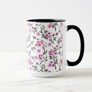 White cherry blossom on white mug