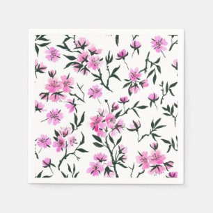 White cherry blossom on white napkin