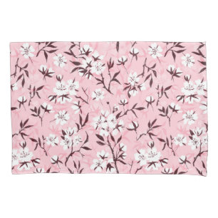 White cherry blossom pillowcase