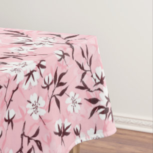 White cherry blossom tablecloth