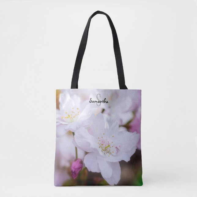 White Cherry Blossom Tote bag (Front)