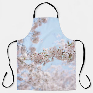White cherry blossom under clear blue sky in the m apron