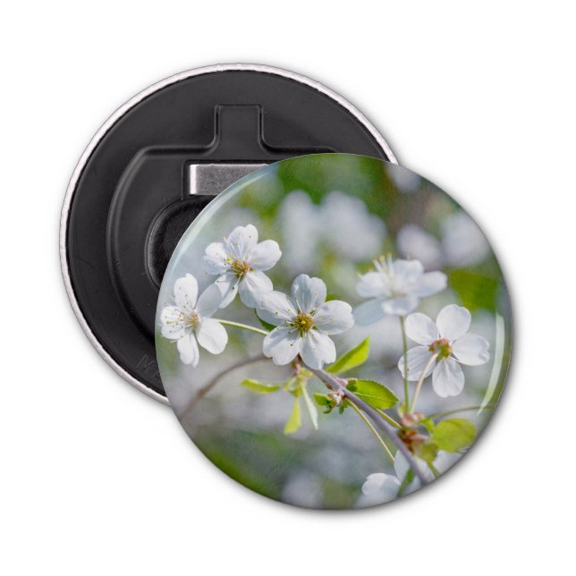 White Cherry Flower Bottle Opener (Front)