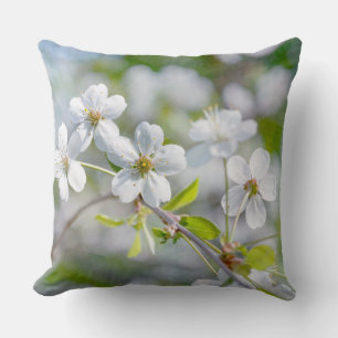White Cherry Flower Cushion