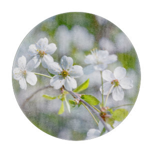 White Cherry Flower Cutting Board