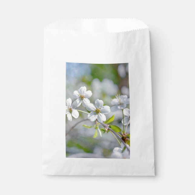 White Cherry Flower Favour Bag (Front)