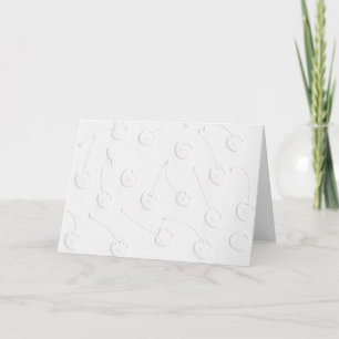 White cherrys on white paper - simple card 