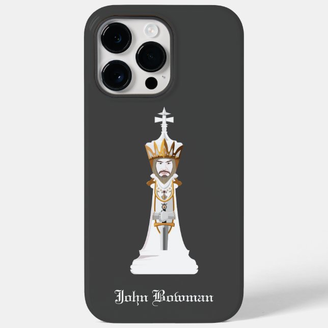 White Chess king / Personalised Name Case-Mate iPh iPhone Case (Back)