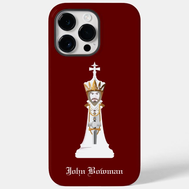 White Chess king / Personalised Name Case-Mate iPh iPhone Case (Back)