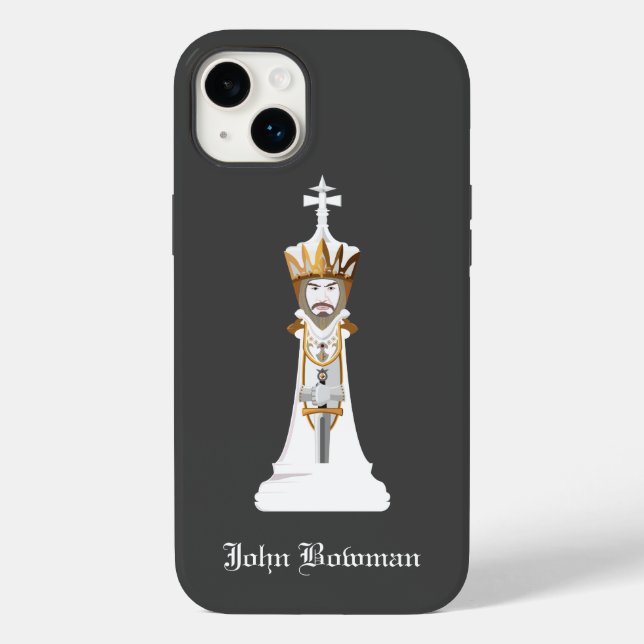White Chess king / Personalised Name Case-Mate iPh iPhone Case (Back)