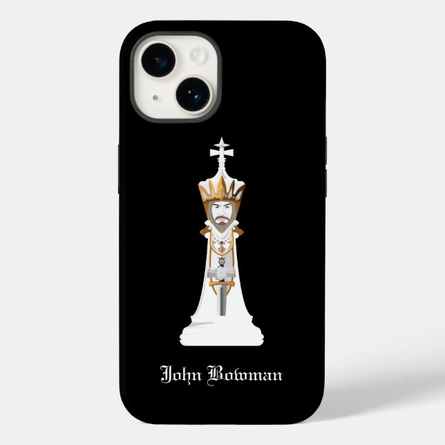 White Chess king / Personalised Name Case-Mate iPhone Case (Back)