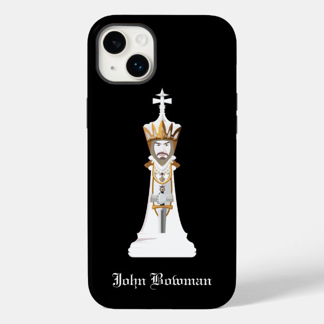 White Chess king / Personalised Name Case-Mate iPhone Case (Back)