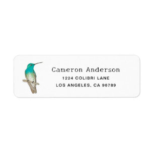 White-chested Emerald Hummingbird Return Address Label