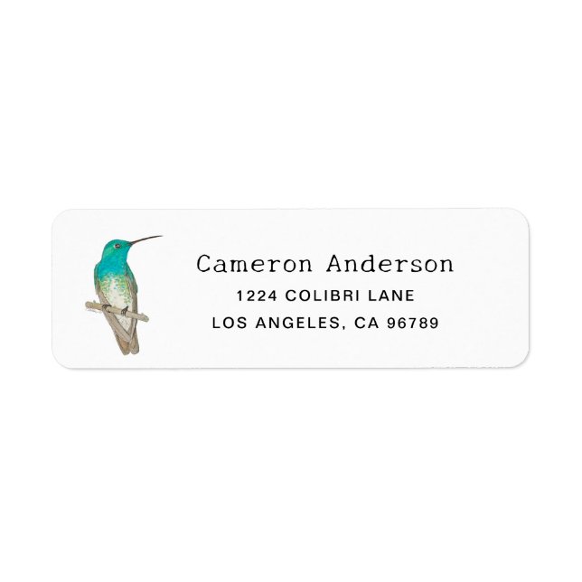 White-chested Emerald Hummingbird Return Address Label (Front)