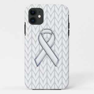White Chevrons Knit Ribbon Awareness Print Case-Mate iPhone Case