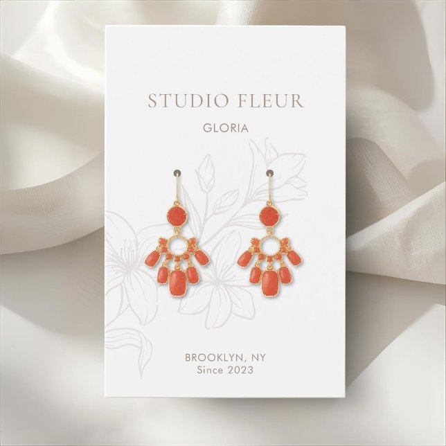 White | Chic Floral Earrings Display Profile Card (Creator Uploaded)