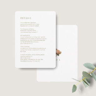 White   Chic Olive Green & Rose Wedding Detail  Enclosure Card