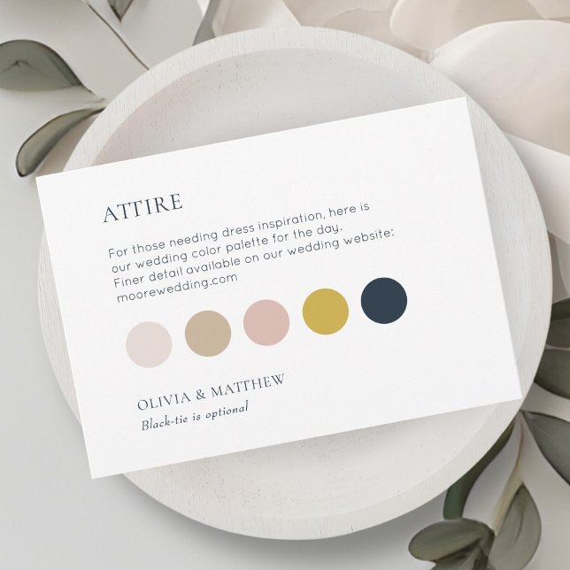 White | Chic Wedding Attire Dress Code Flat Card (Creator Uploaded)