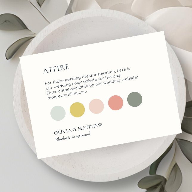 White | Chic Wedding Attire Dress Code Flat Card (Creator Uploaded)