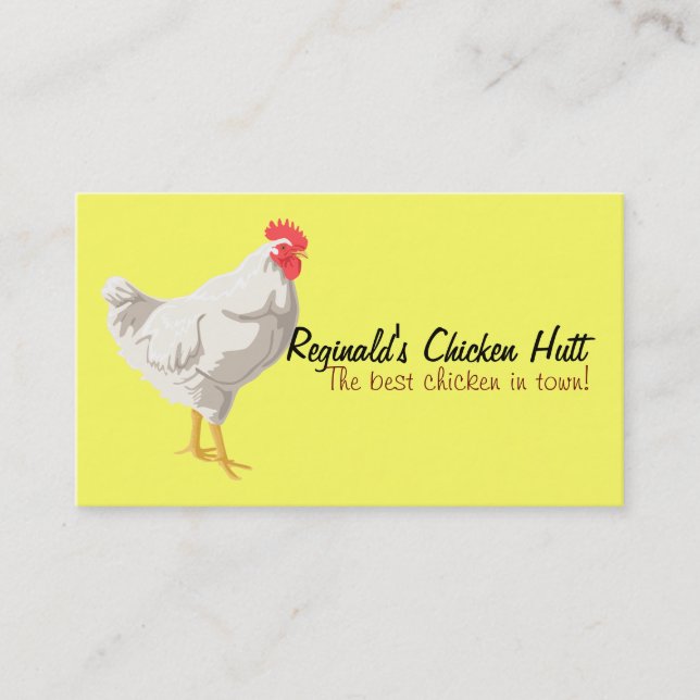 White Chicken Business Card (Front)